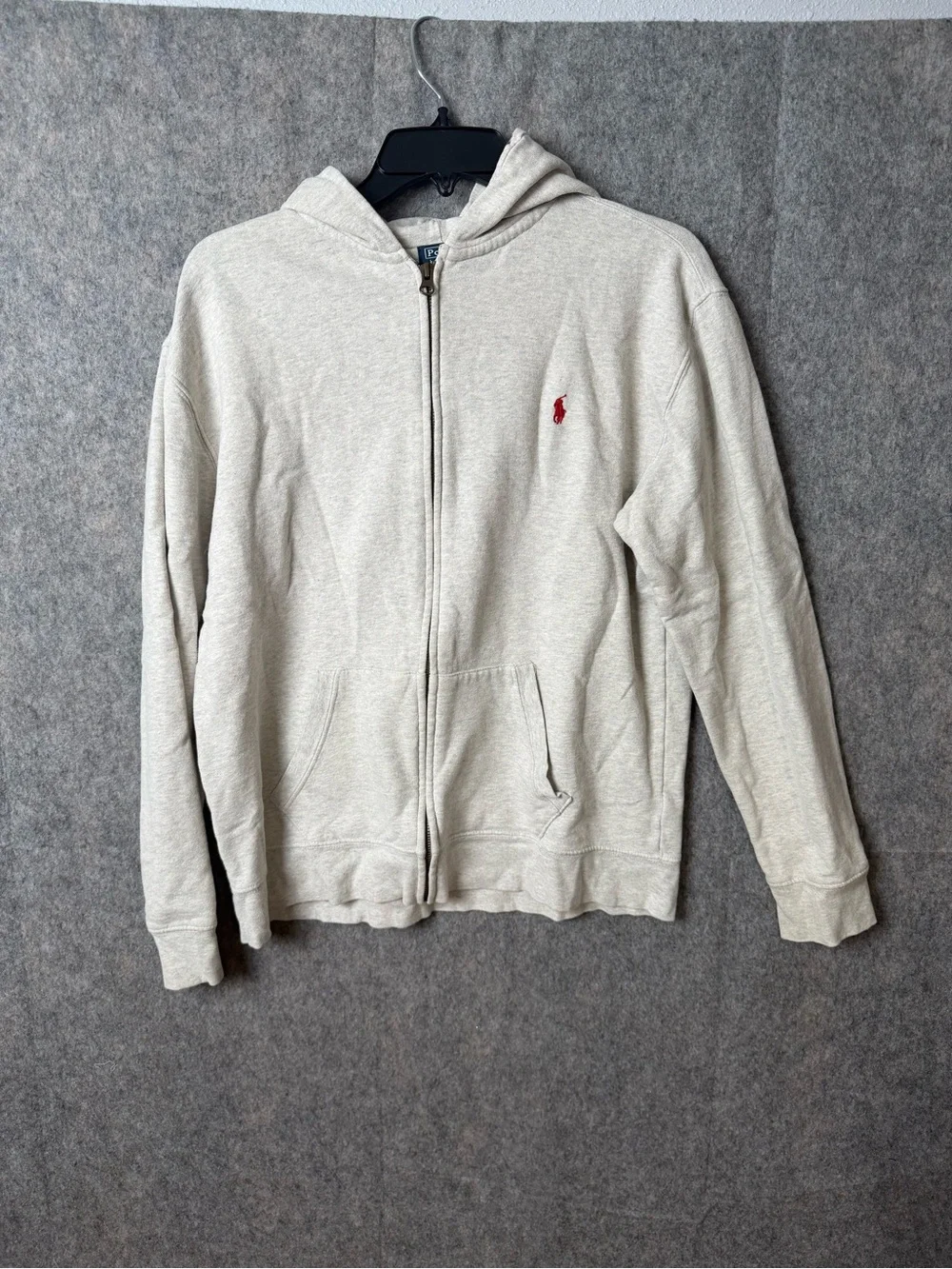 Polo by Ralph Lauren Youth XL 18-20 Light Gray Zip-Up Hoodie Sweater